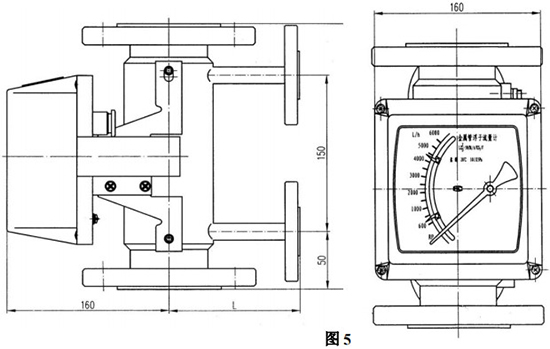 液晶指示型金屬管浮子流量計外形圖二