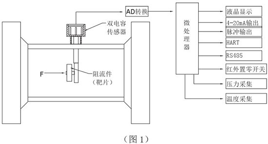 防爆靶式流量計(jì)工作原理圖